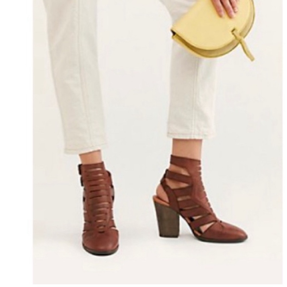 Free People Gladiator Genuine Leather Booties
